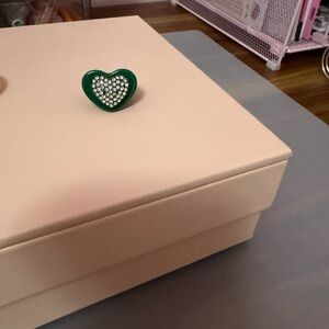 Green Heart Crystal Ring